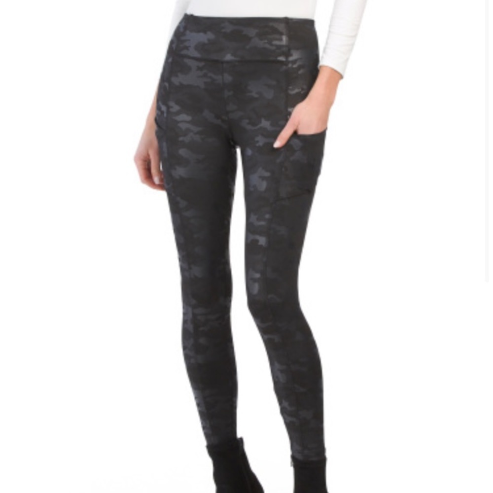 NEW Shinestar Tummy Tuck Coated Leggings Camo XS